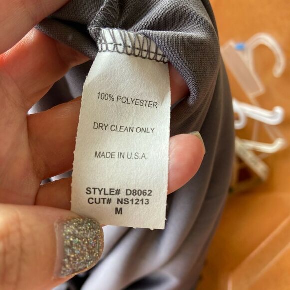 Maternal America Womens Dress M Silver Gray Strapless Formal Burnout Floral NEW - Picture 5 of 8